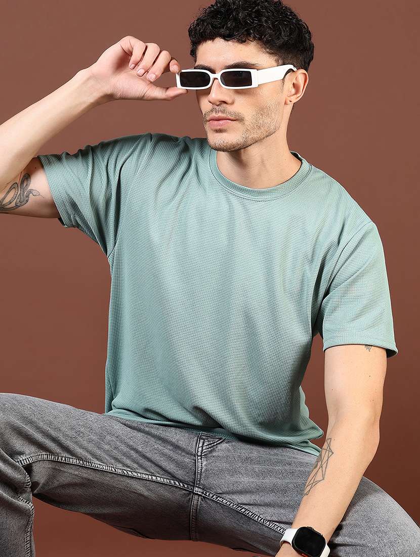 men solid short sleeve regular fit t-shirt