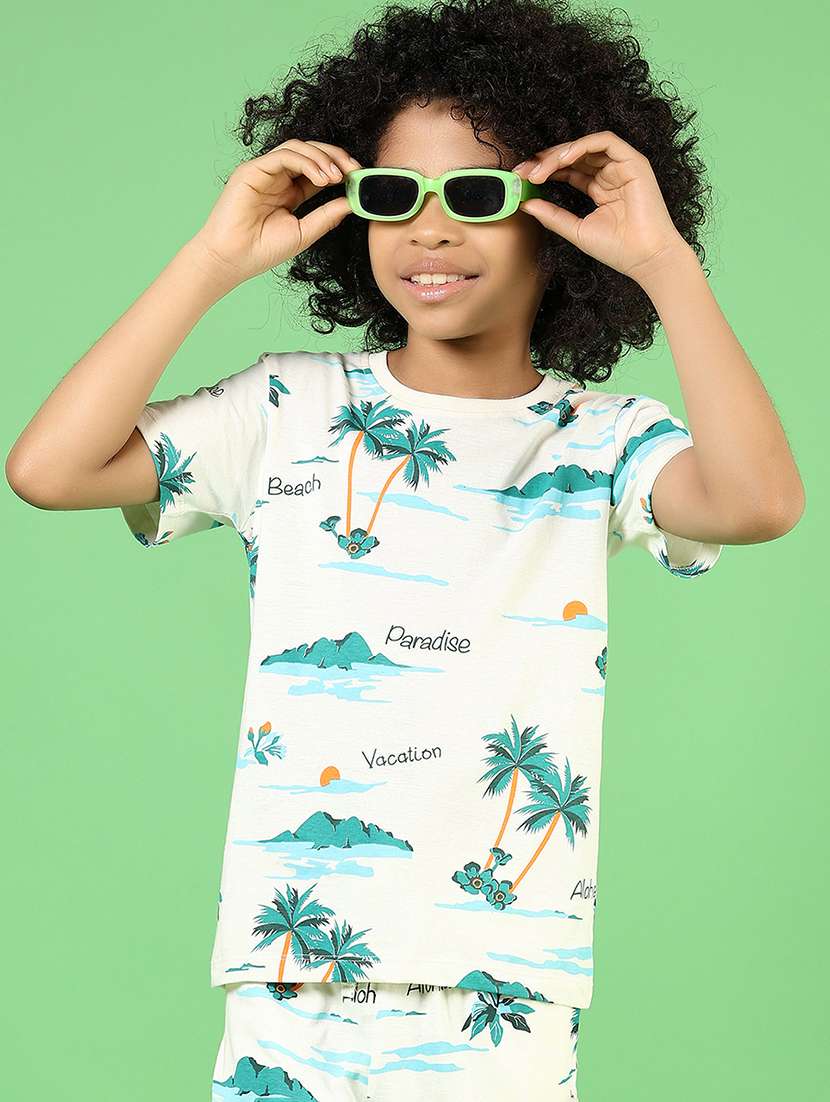 boys printed short sleeves co-ord set