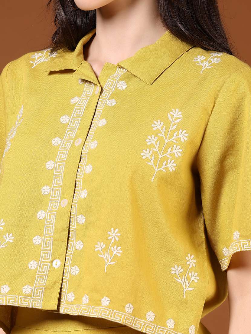 women embroidered shirt and trouser co-ord set - 21864389 -  Standard Image - 3
