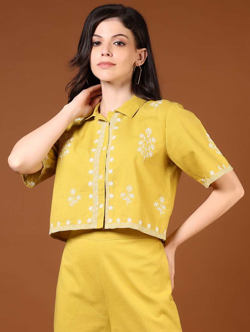 women embroidered shirt and trouser co-ord set - 21864389 -  Standard Image - 5