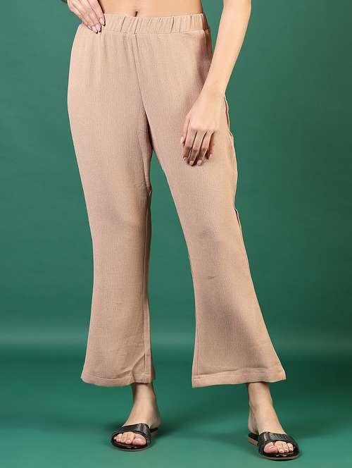 beige polyester palazzos - 21864416 -  Standard Image - 0