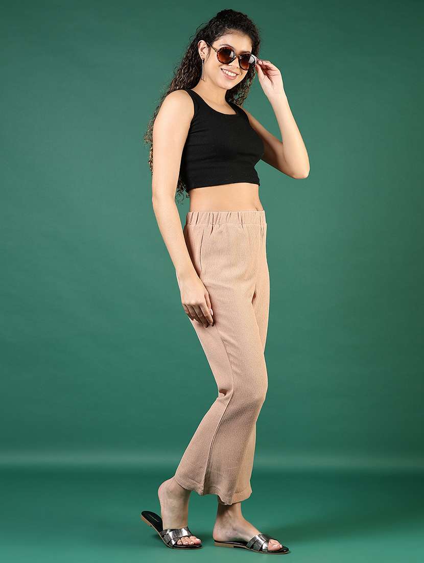 beige polyester palazzos - 21864416 -  Standard Image - 5