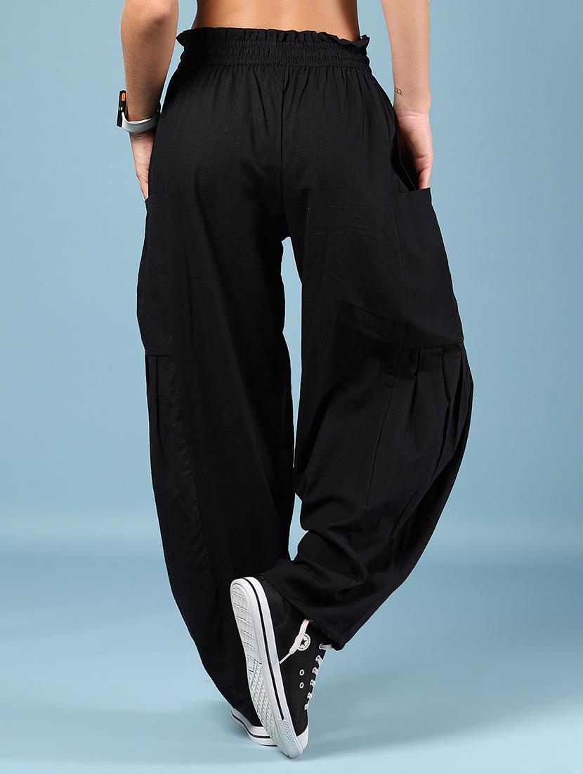 women black solid high rise peg trouser - 21864444 - Standard Image - 3