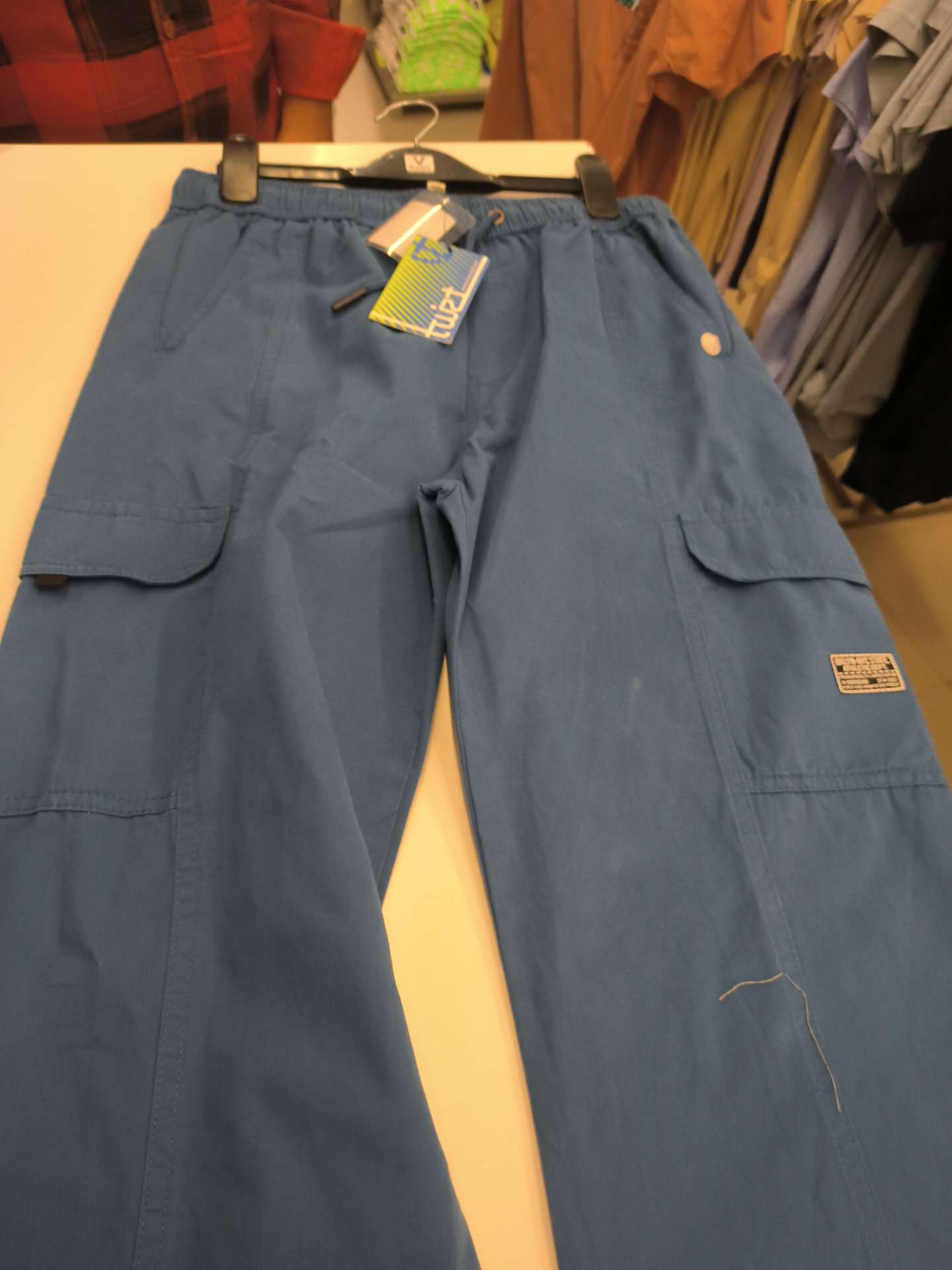 teal blue twill cargo - 21864923 - Zoom Image - 0