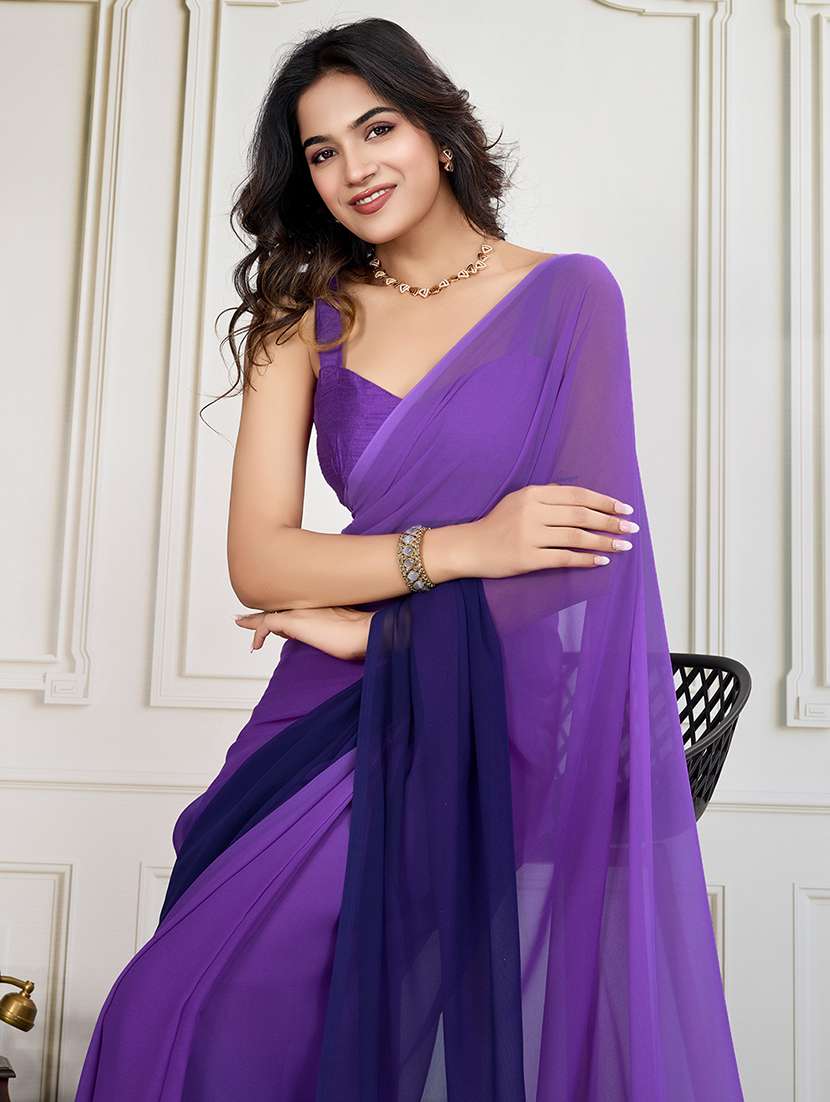women ombre ready to wear saree with blouse - 21866038 -  Standard Image - 3