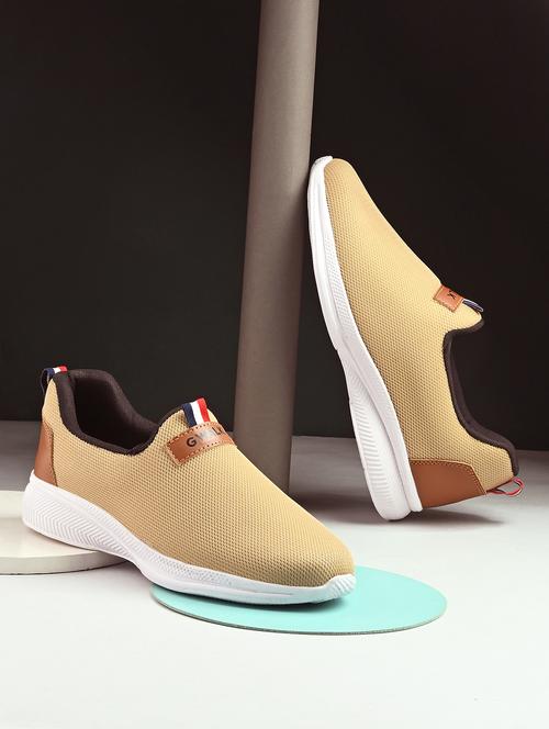 men beige slip on sport shoe - 21866050 - Standard Image - 0