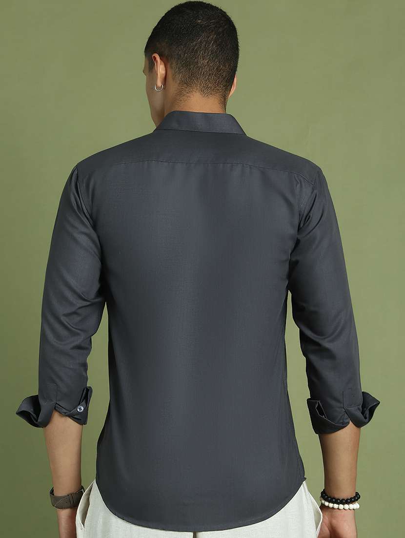 men solid long sleeve regular fit casual shirt  - 21866592 -  Standard Image - 3