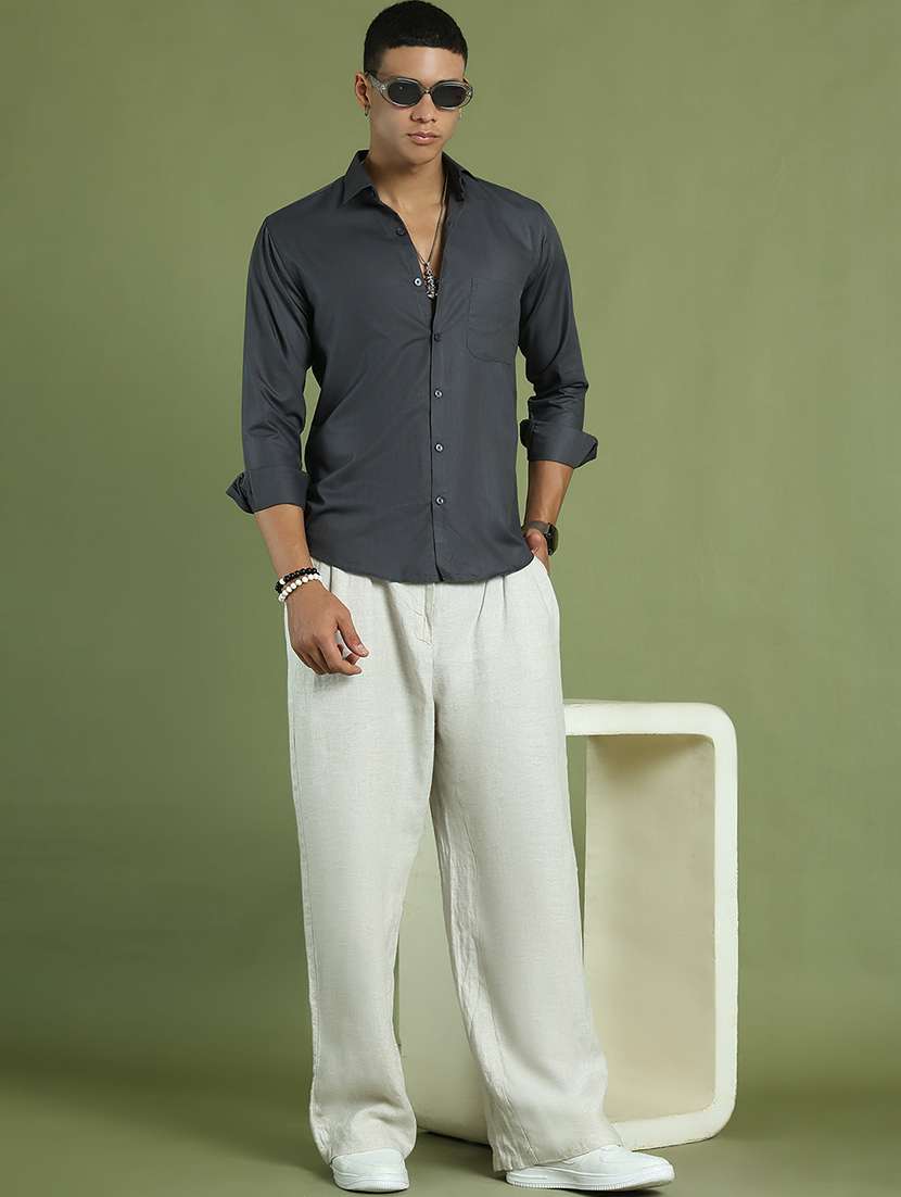 men solid long sleeve regular fit casual shirt  - 21866592 -  Standard Image - 5