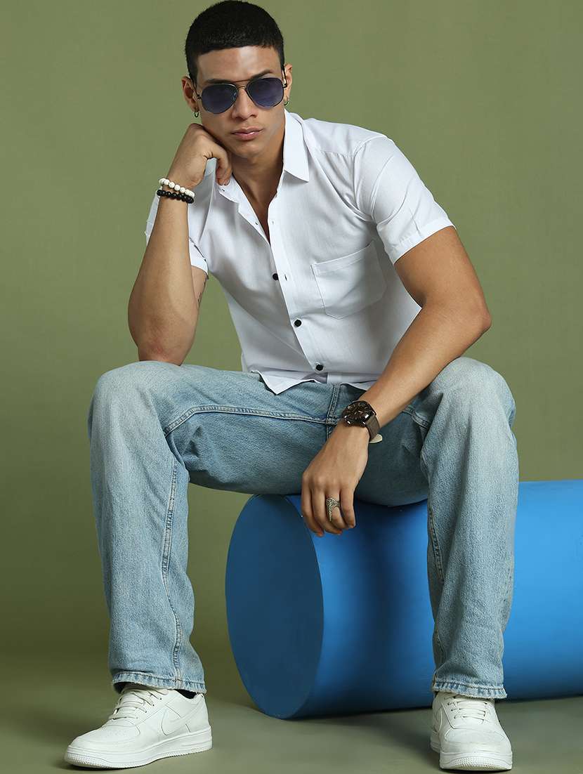 men solid short sleeve regular fit casual shirt  - 21866597 -  Standard Image - 5