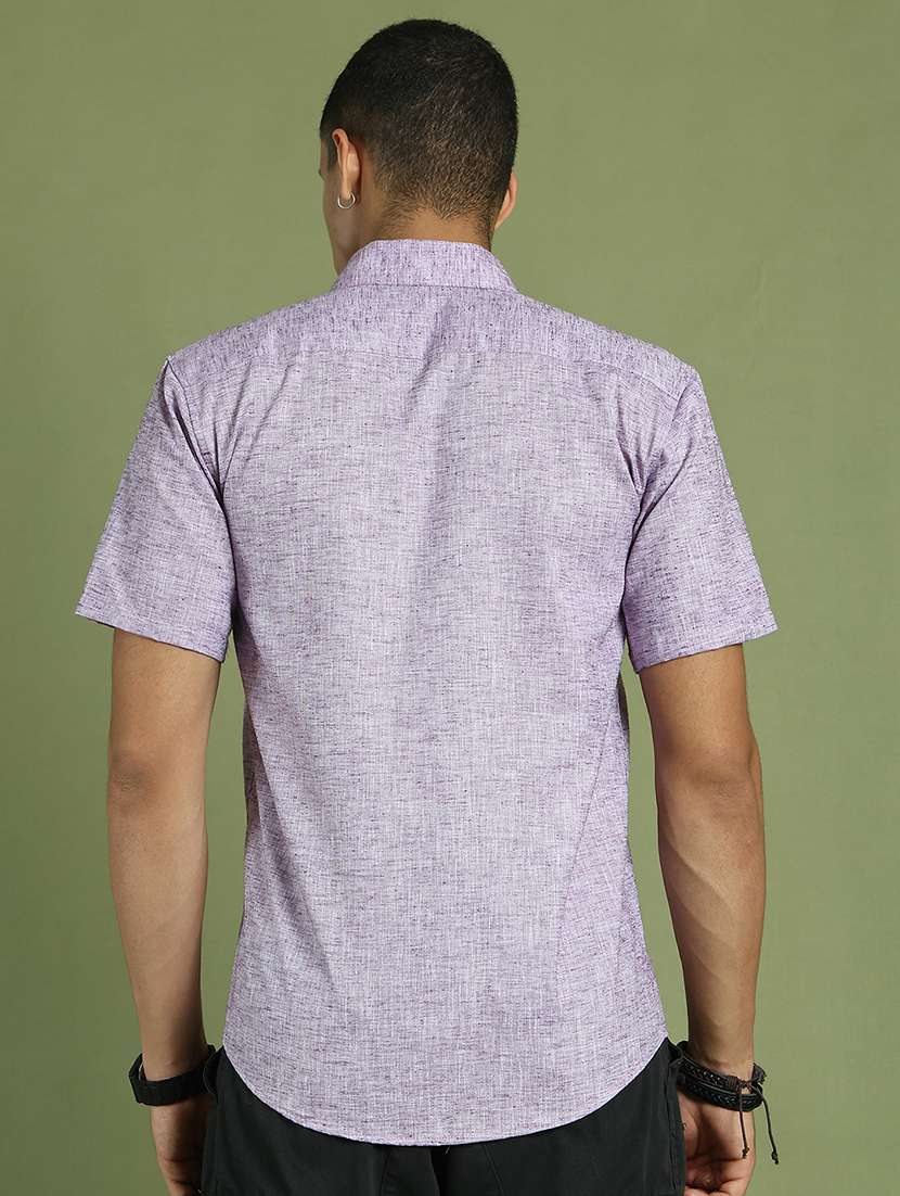 men solid short sleeve regular fit casual shirt  - 21866599 -  Standard Image - 3