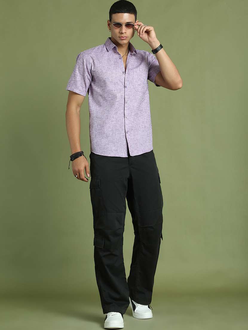 men solid short sleeve regular fit casual shirt  - 21866599 -  Standard Image - 5