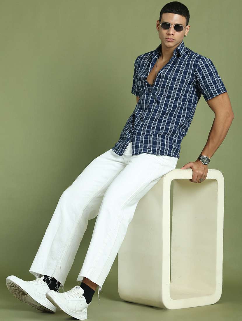 men checked short sleeve regular fit casual shirt  - 21866601 -  Standard Image - 5