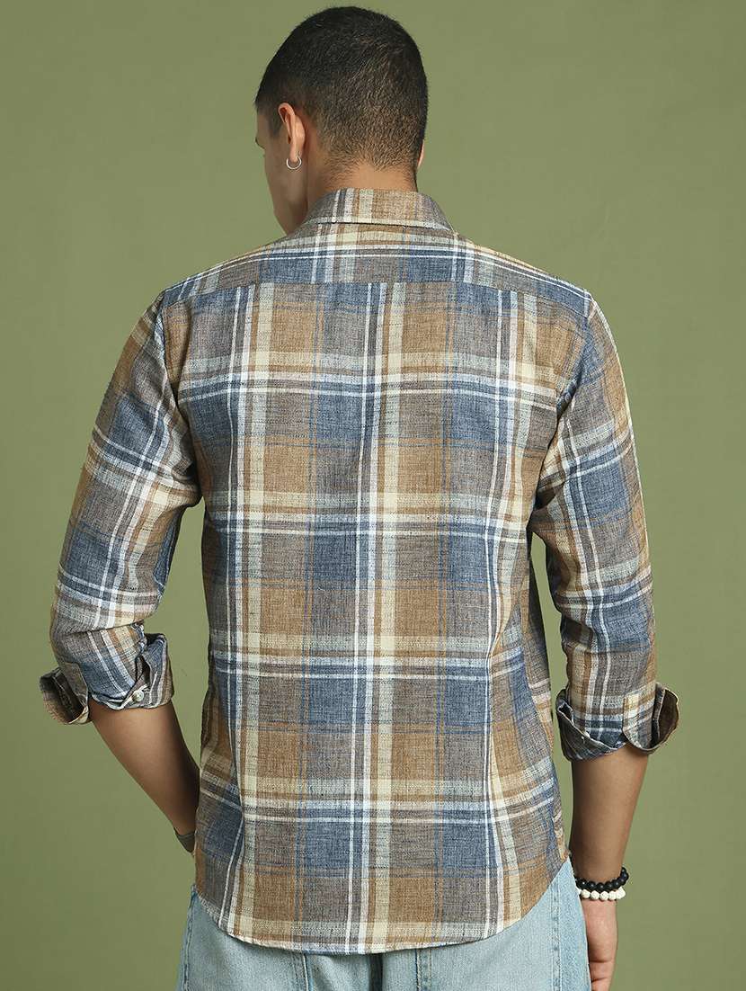 men checked long sleeve regular fit casual shirt  - 21866612 -  Standard Image - 3