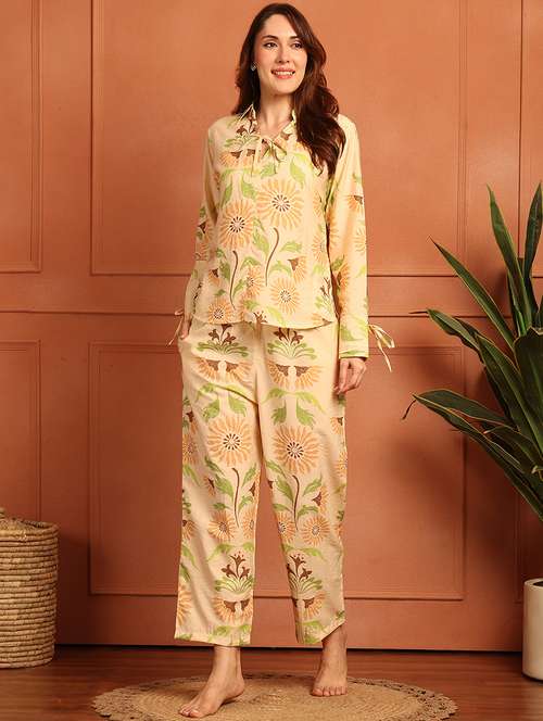 women printed nightwear pyjama set - 21866626 -  Standard Image - 0