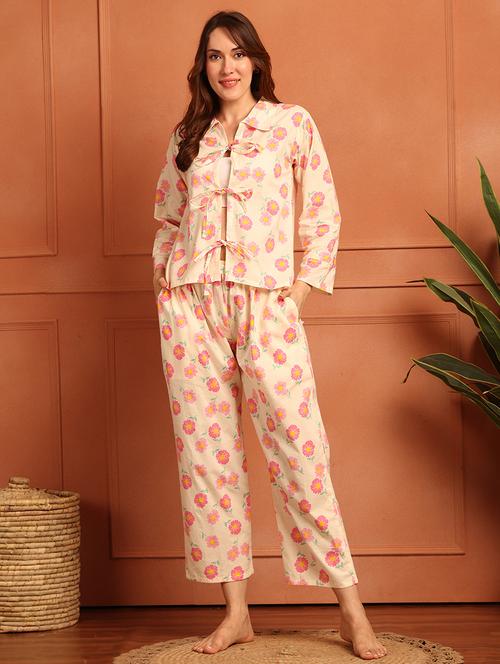 women printed nightwear pyjama set - 21866632 -  Standard Image - 0