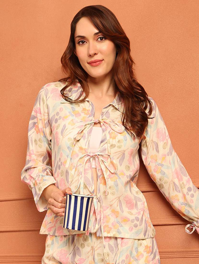 women printed nightwear pyjama set - 21866634 - Standard Image - 3