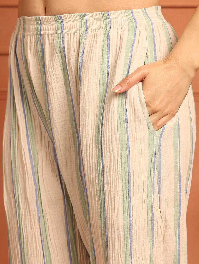 women striped nightwear pyjama set - 21866636 -  Standard Image - 5