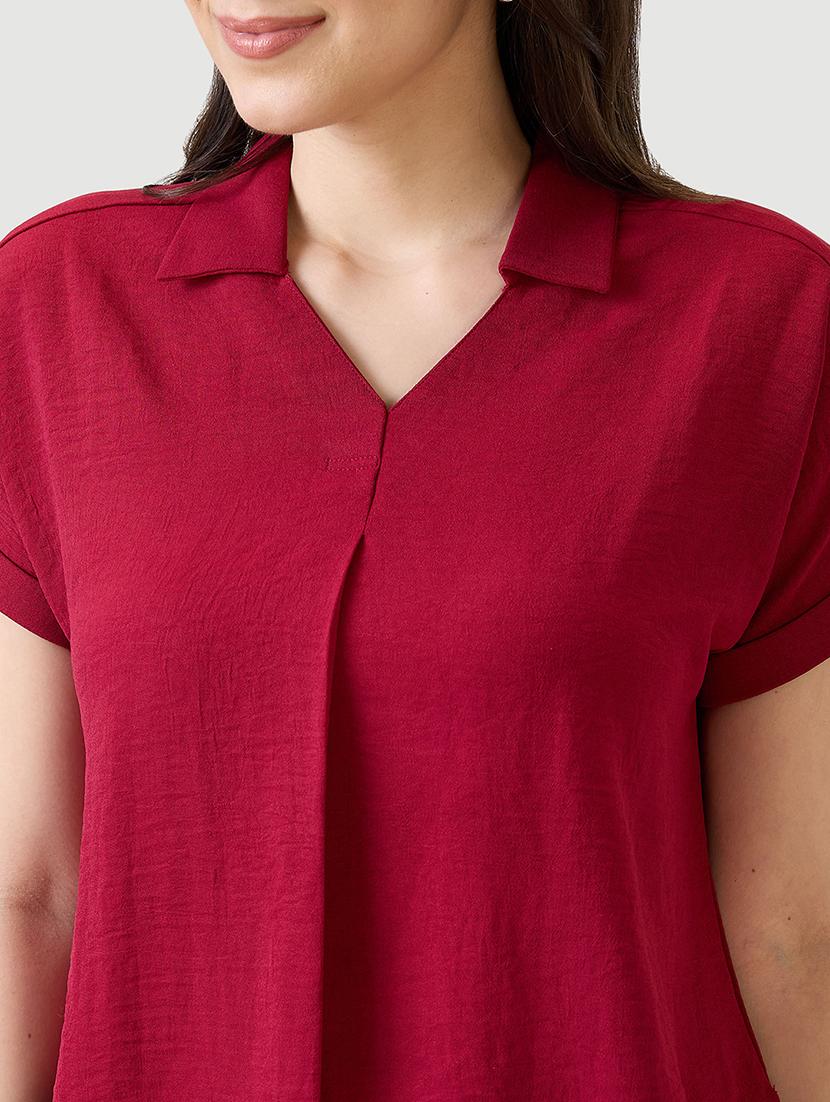 women solid collared regular top - 21869833 - Standard Image - 3
