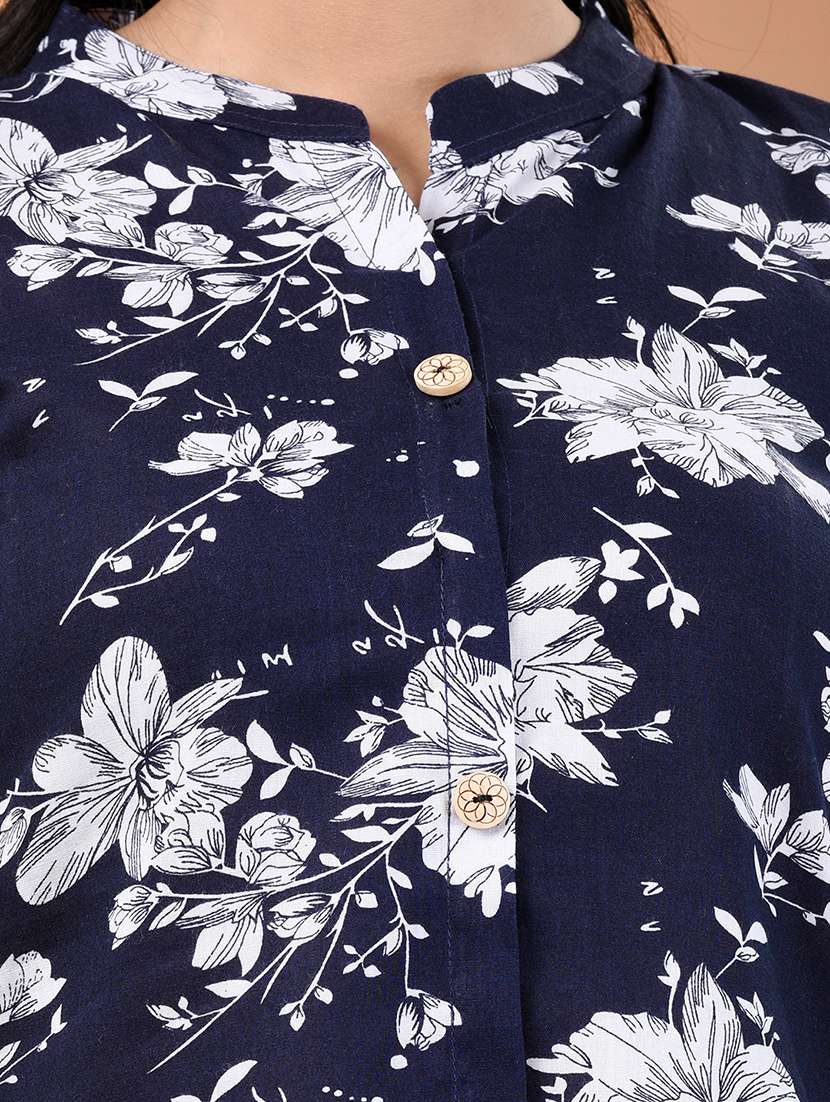 women floral printed three quarter sleeve a-line kurta - 21869902 - Standard Image - 5