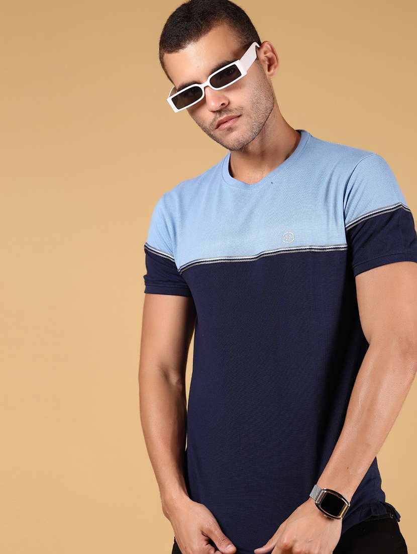men color blocked short sleeves regular fit t-shirt