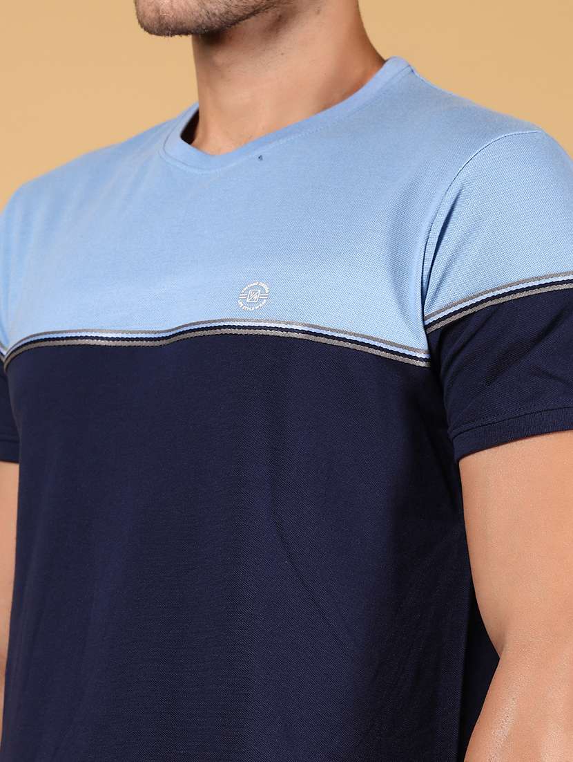 men color blocked short sleeves regular fit t-shirt - 21871005 -  Standard Image - 3