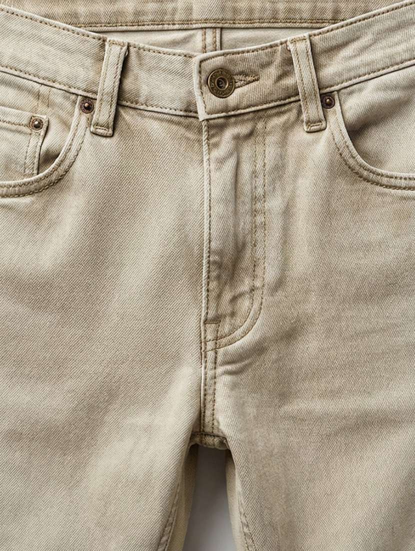 men plain high rise full length tapered jeans - 21871498 -  Standard Image - 3