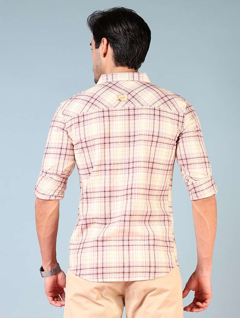 men checkered long sleeve regular fit casual shirt - 21871827 -  Standard Image - 3