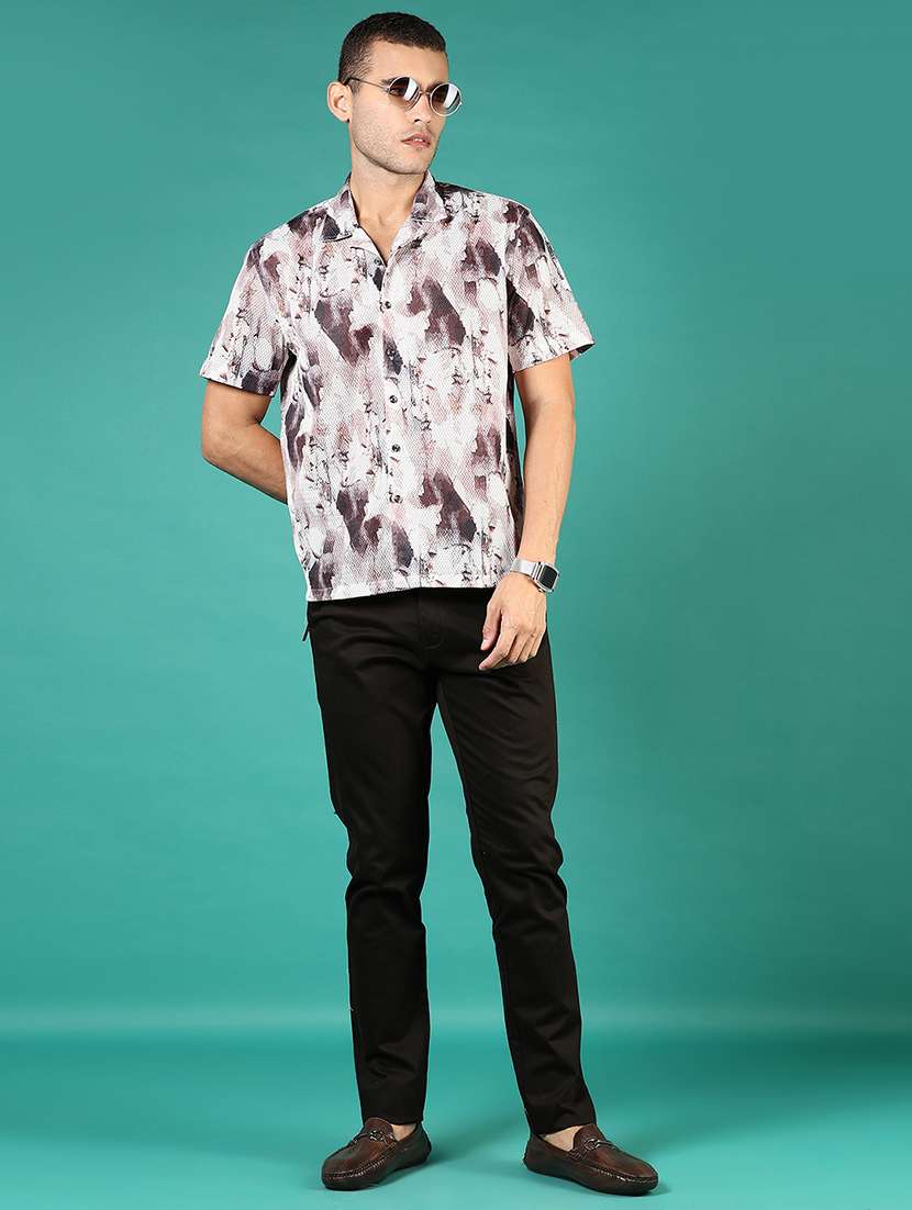 men solid md rise flat front casual chinos  - 21871854 -  Standard Image - 5