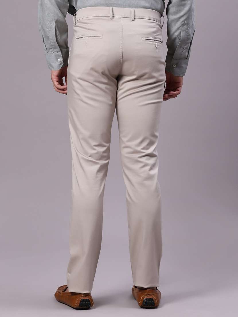 men solid mid rise casual chinos - 21871857 -  Standard Image - 3