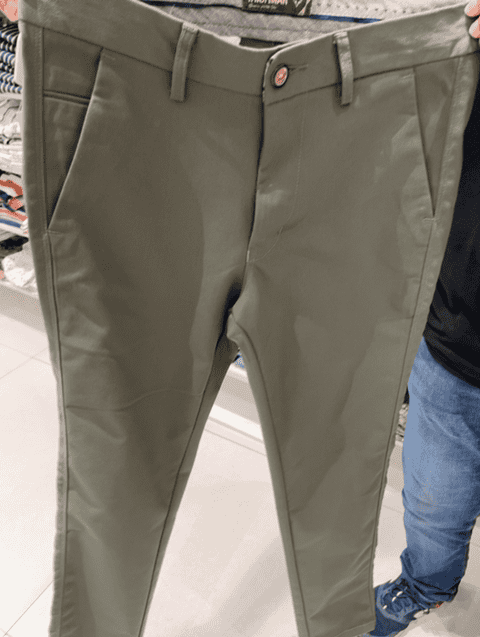 olive dobby casual trousers - 21871859 - Standard Image - 0