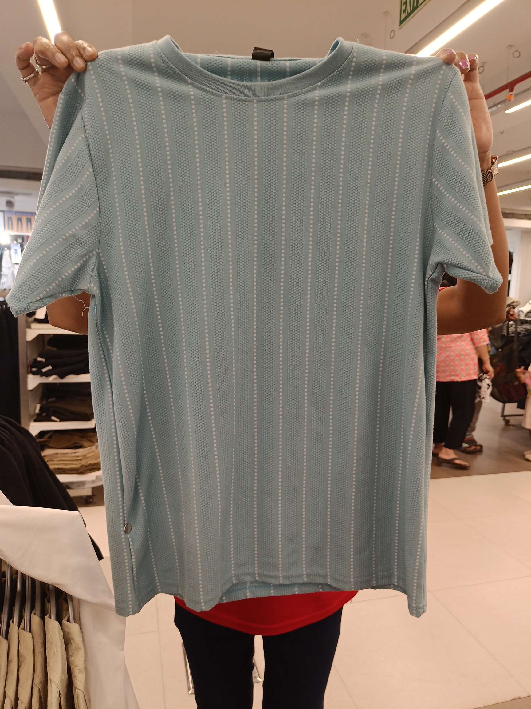 sky blue fancy fabric tshirt - 21871886 - Zoom Image - 0