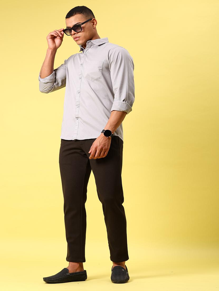 men solid long sleeve regular fit casual shirt - 21872073 - Standard Image - 5
