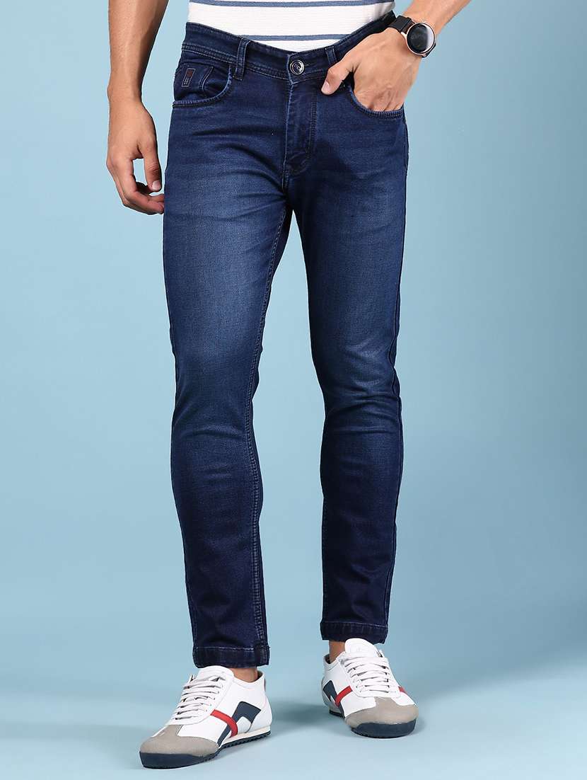 men solid mid rise skinny fit jean