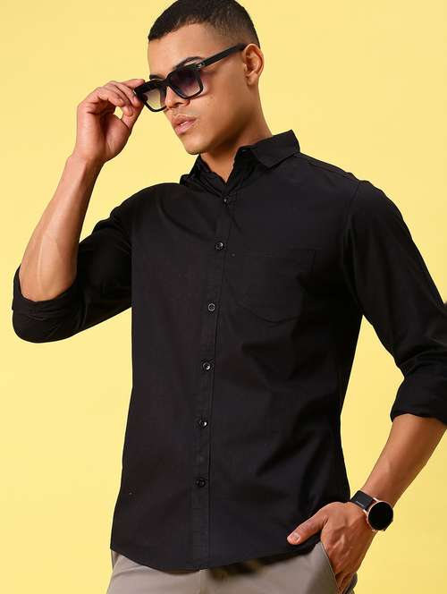 men solid long sleeve regular fit casual shirt - 21872193 -  Standard Image - 0