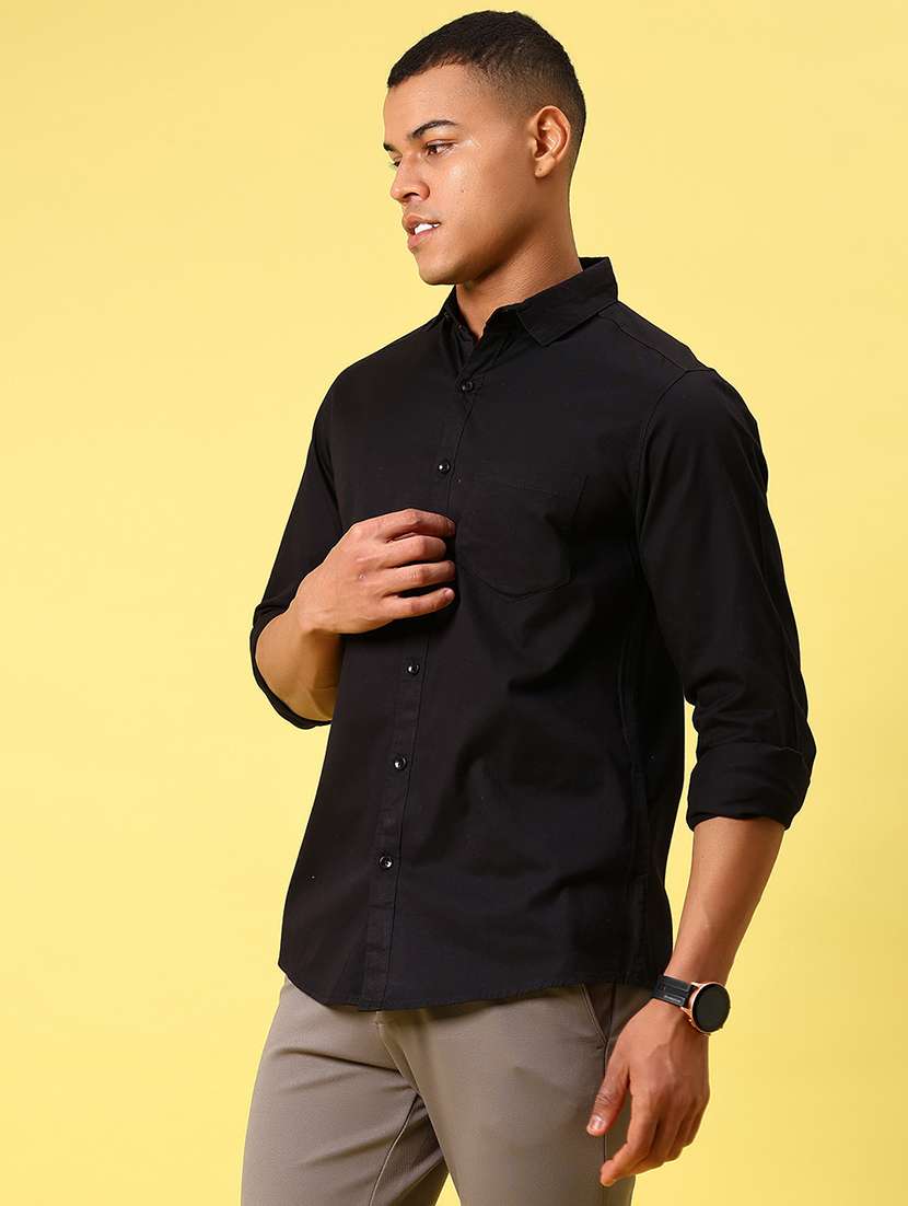 men solid long sleeve regular fit casual shirt - 21872193 -  Standard Image - 3