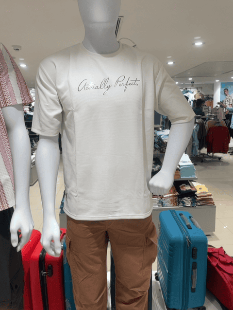off white fancy fabric tshirt - 21872229 - Standard Image - 0