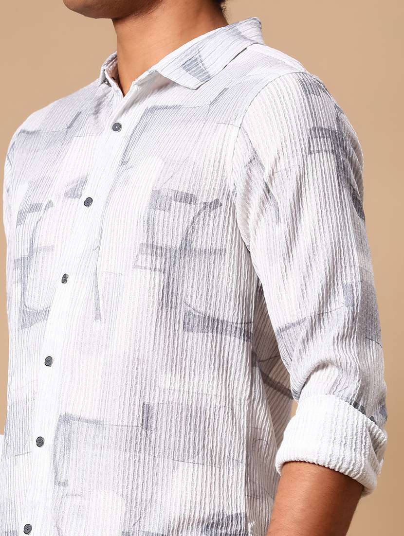 men printed long sleeve regular fit casual shirt - 21872257 -  Standard Image - 5