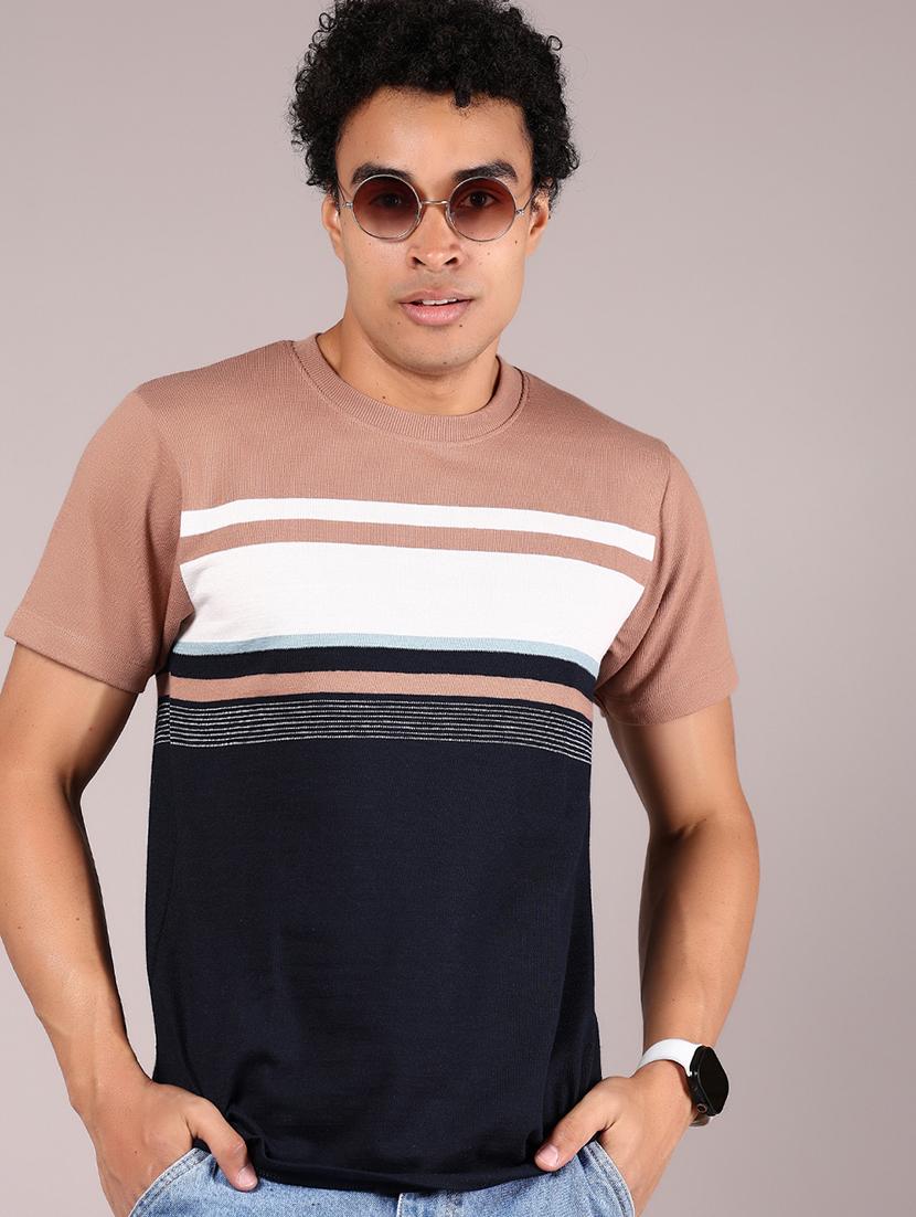 men color block short sleeve regular fit t-shirt