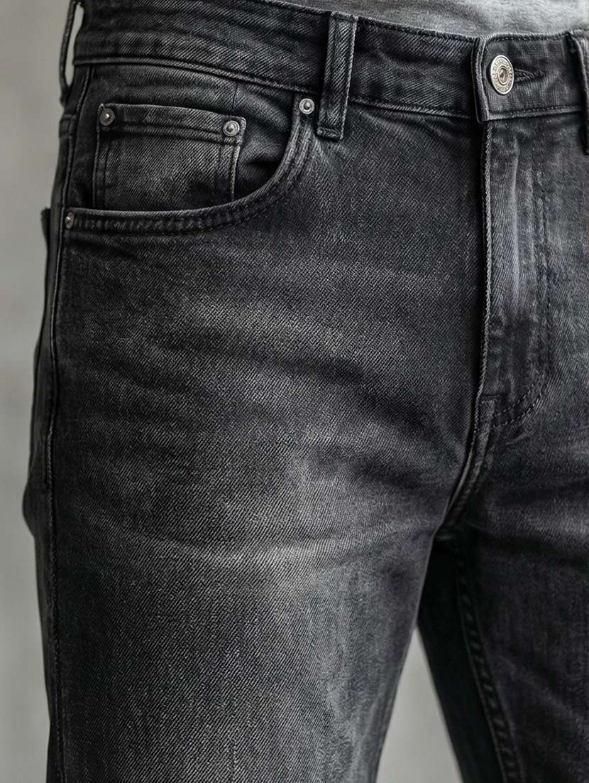 men washed high rise full length tapered jeans - 21872306 -  Standard Image - 3