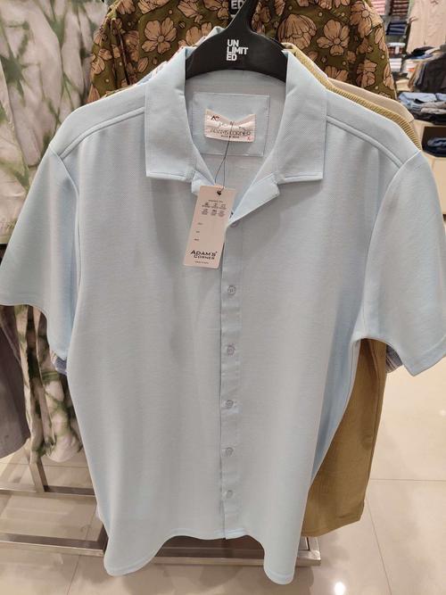 sky blue fancy fabric casual shirt - 21872323 - Standard Image - 0