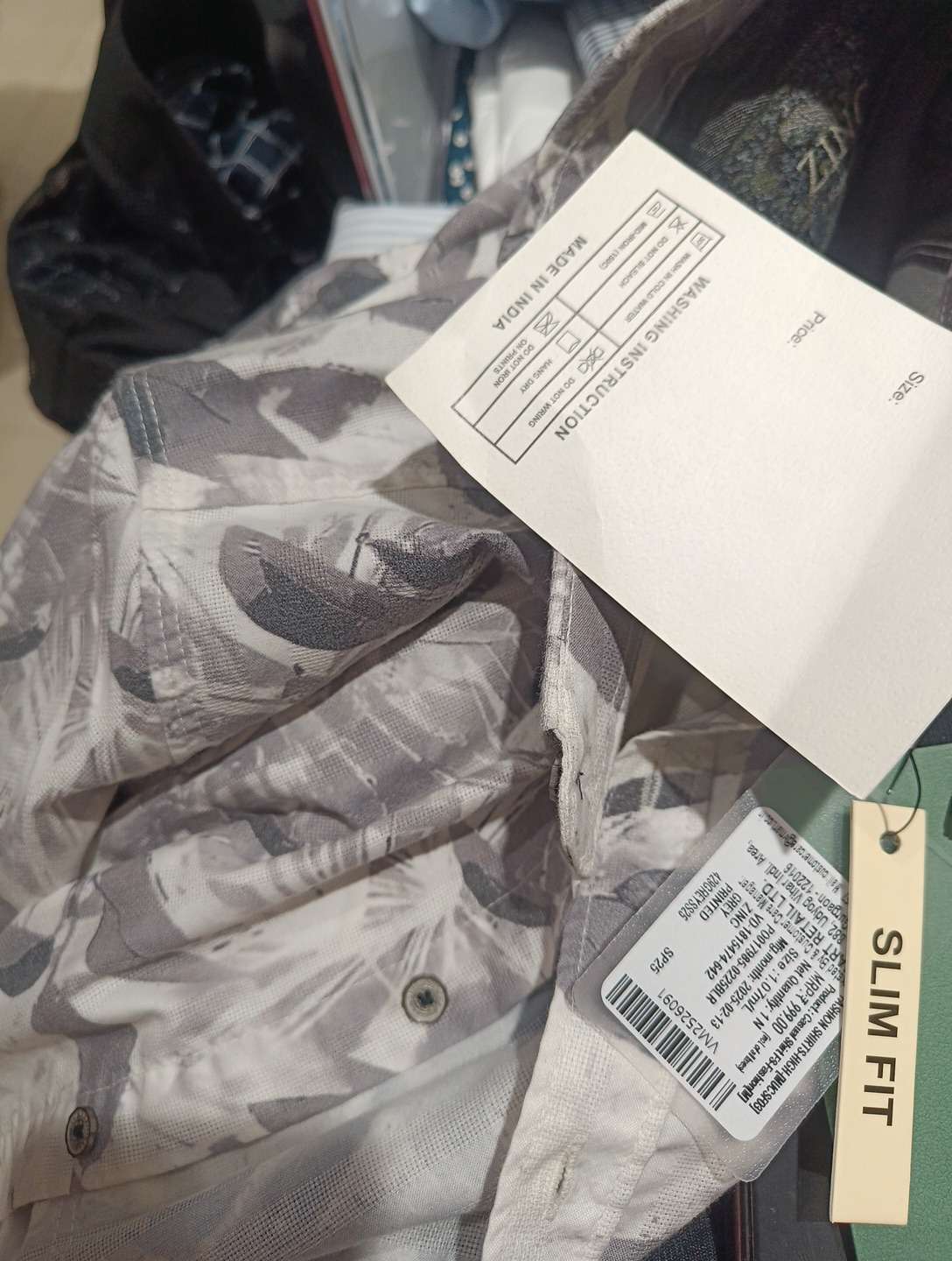 grey poplin casual shirt - 21872350 -  Zoom Image - 0
