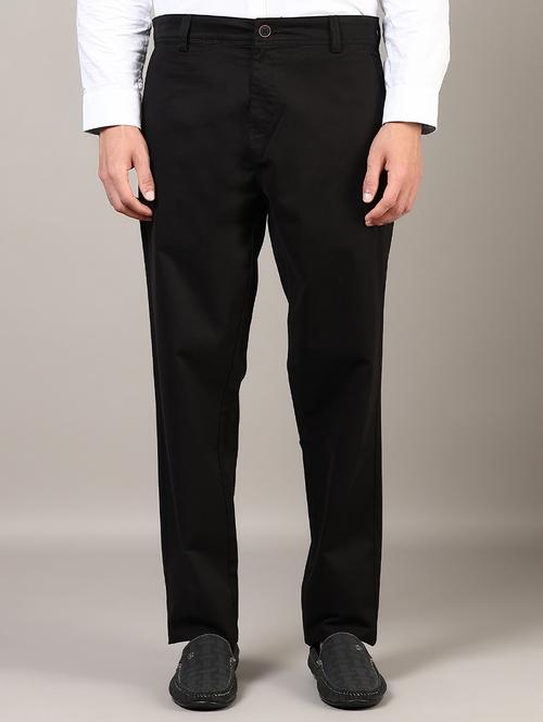 men solid mid rise straight fit chinos - 21872360 - Standard Image - 0