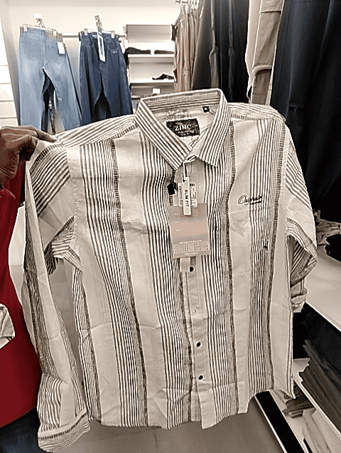 off white dobby casual shirt - 21872414 - Standard Image - 0