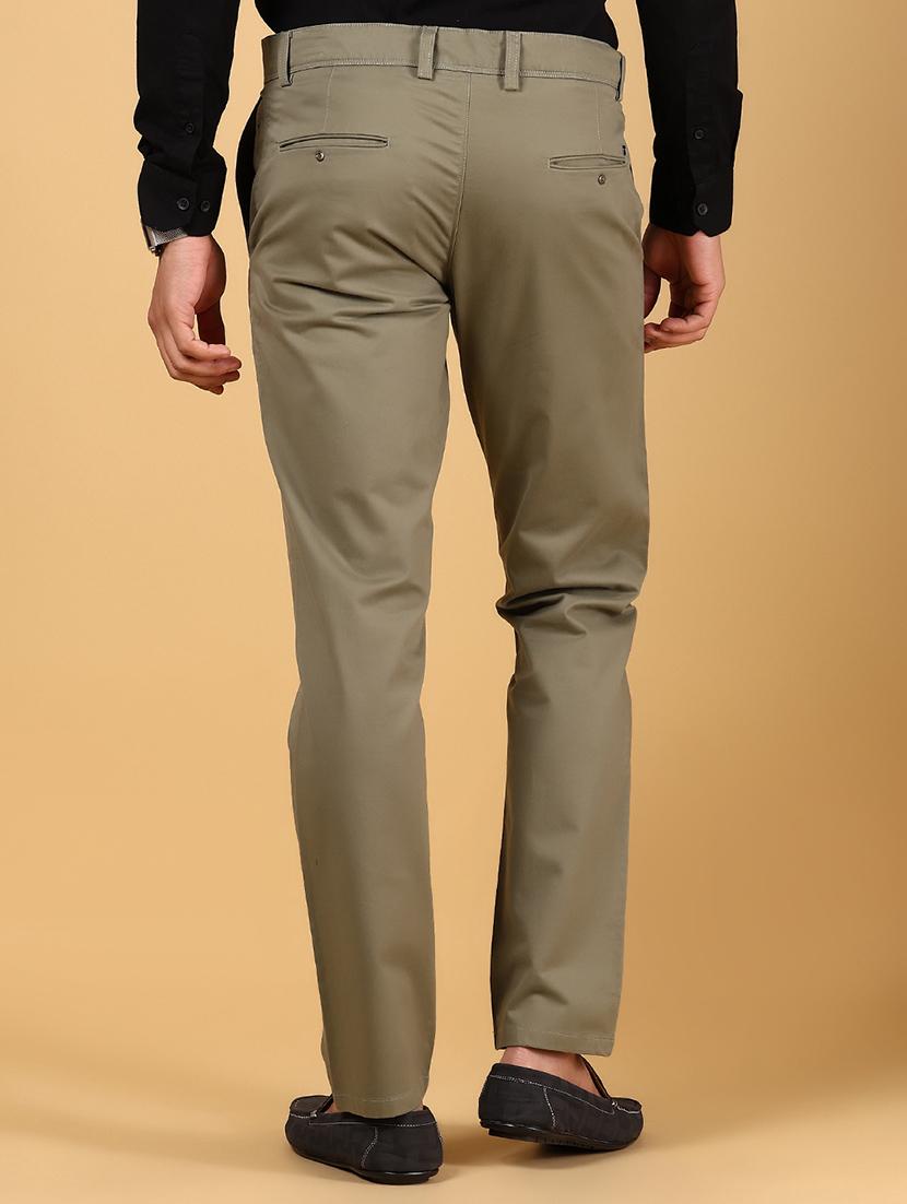 men solid md rise flat front casual chinos - 21872424 - Standard Image - 3