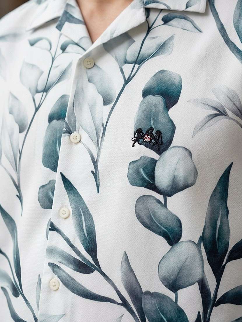 men floral printed short sleeve regular fit casual shirt - 21872438 -  Standard Image - 3