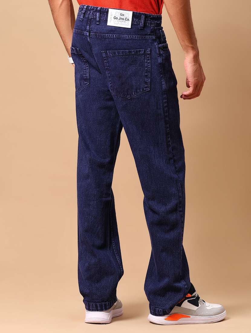 men solid mid rise baggy jeans - 21872442 - Standard Image - 3