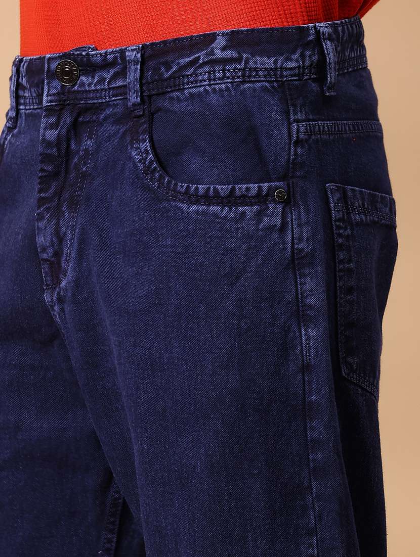 men solid mid rise baggy jeans - 21872442 - Standard Image - 5