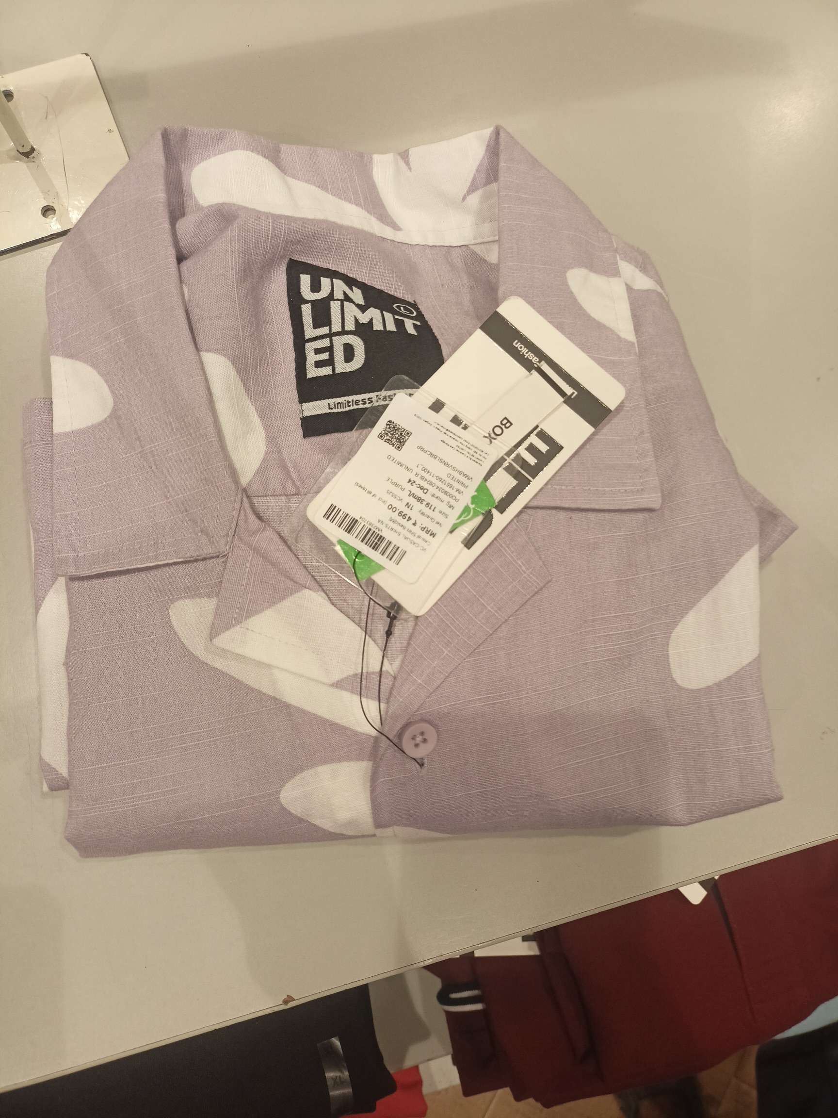 purple slub casual shirt - 21872453 - Zoom Image - 0
