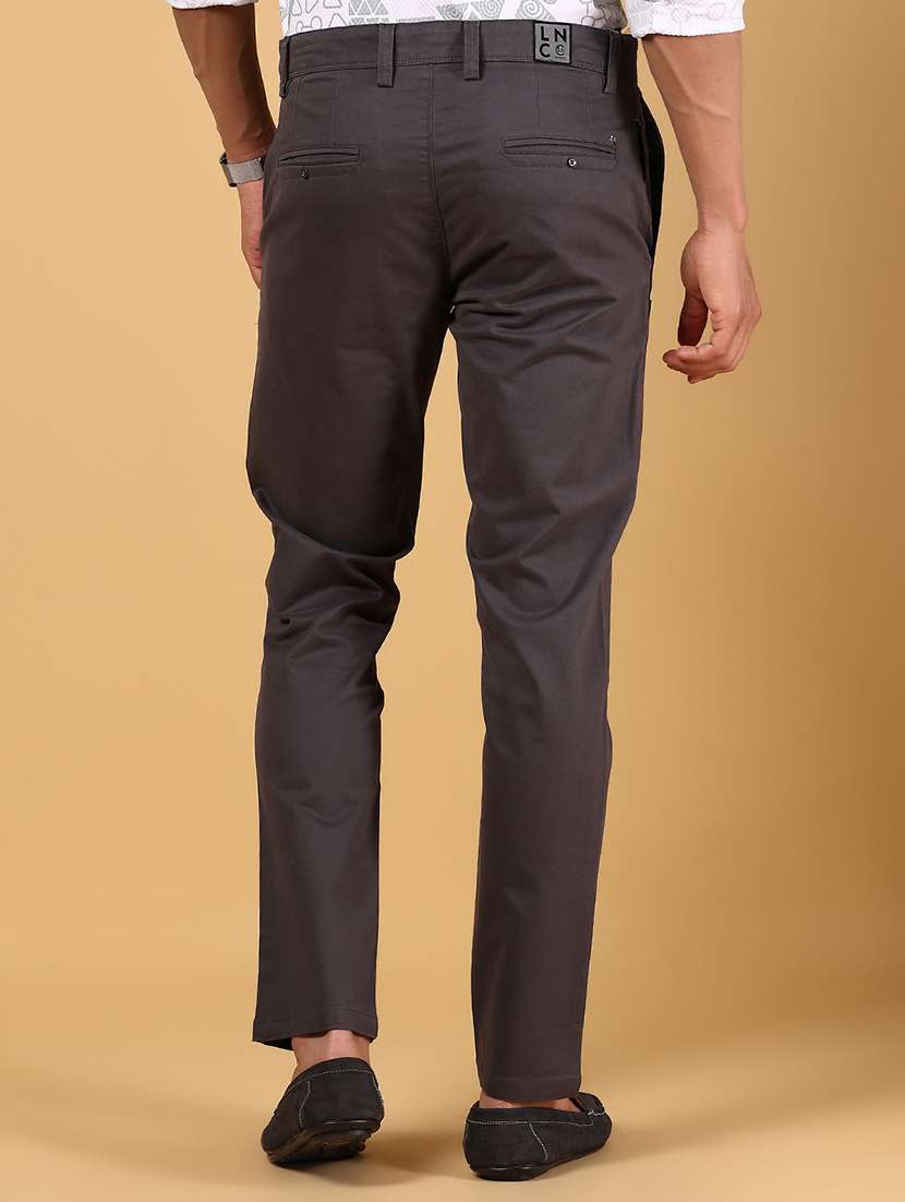 men solid md rise casual chinos  - 21872460 -  Standard Image - 3