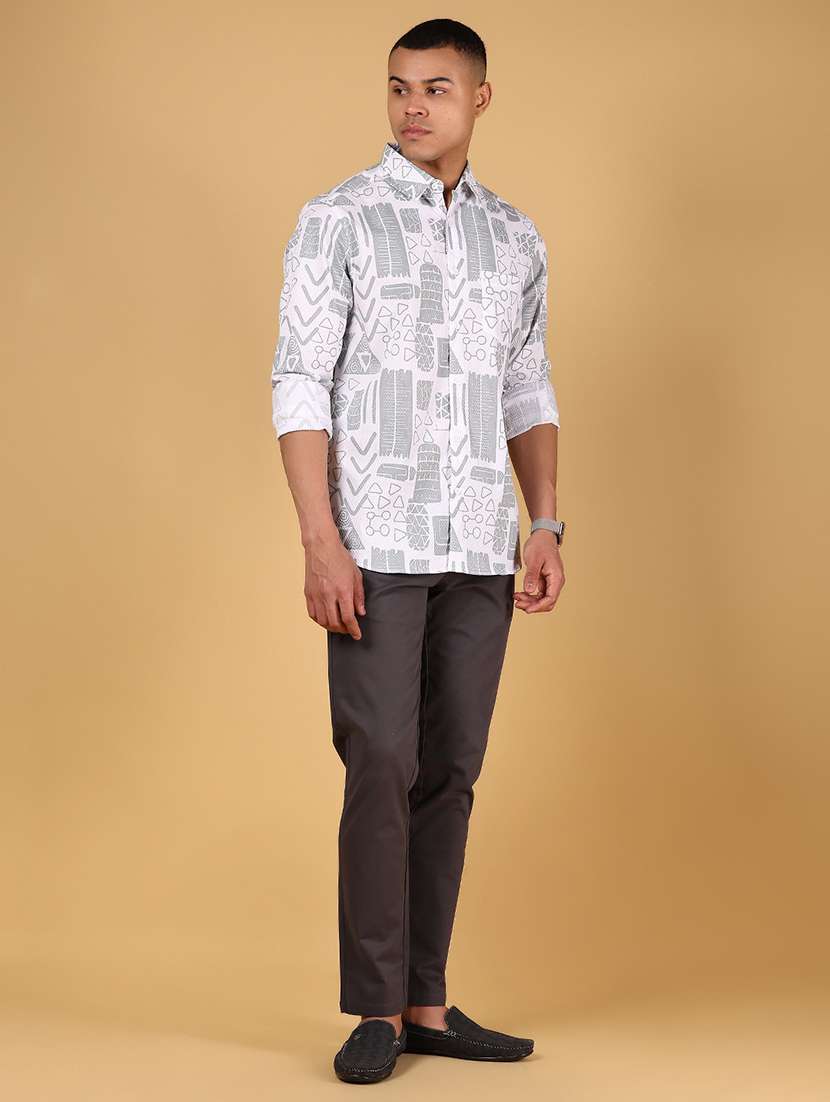 men solid md rise casual chinos  - 21872460 -  Standard Image - 5